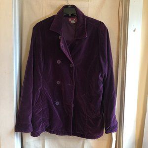 Denim & Co. Sz 3X Purple Velour Jacket